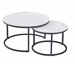 Konferenčný stôl FERRANTE C, efekt bieleho mramoru/čierny mat