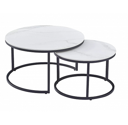 Konferenčný stôl FERRANTE C, efekt bieleho mramoru/čierny mat