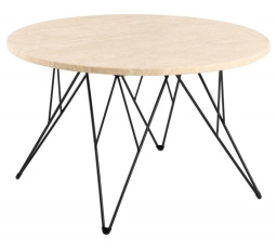 Konferenčný stolík Prunus 80 cm travertín/ čierny