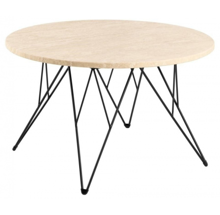 Konferenčný stolík Prunus 80 cm travertín/ čierny