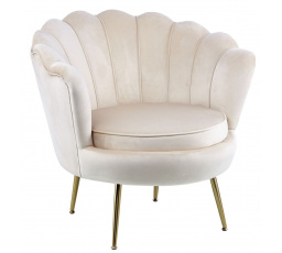 Kreslo velvet béžové /nohy zlaté/ LC-032-1