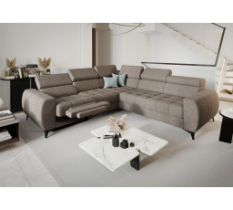 Rohová sedacia súprava PORTO II, relax 255X258 cm - ľavá, odtiene tmavej béžovej