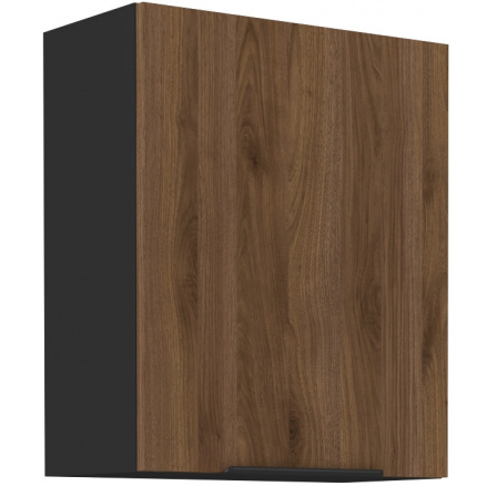 Horná skrinka MONZA - 60 G-72 1F, Čierna mat/Orech