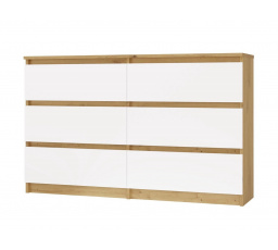 Komoda Malvína M6 120, dub artisan/biela