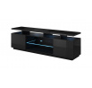 TV komoda EVA, čierna lesklá/čierna lesklá