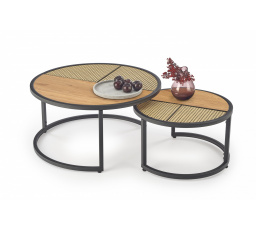 Konferenčný stolík GARMINA, zlatý dub/čierna