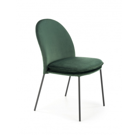 Jedálenská stolička K443, zelený zamat