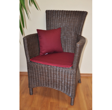 Ratanové kreslo Pluto hnedé bordové