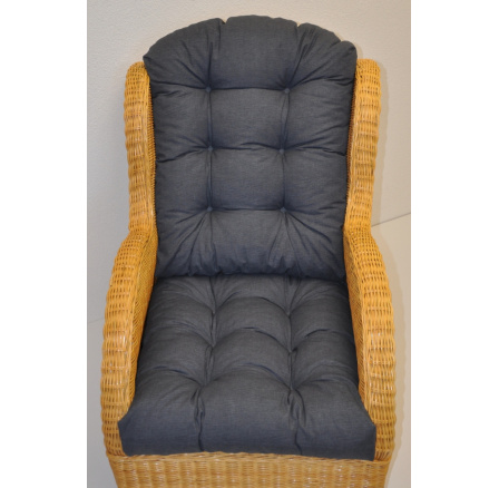 Vankúš pre ratanové kreslo - tmavosivá látka