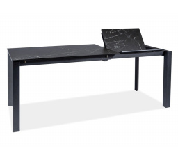 Jedálenský stôl METROPOL CERAMIC, efekt čierneho mramoru/čierny mat - 120(180)x80