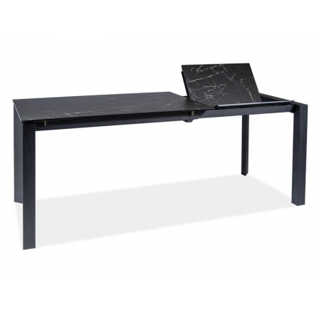 Jedálenský stôl METROPOL CERAMIC, efekt čierneho mramoru/čierny mat - 120(180)x80