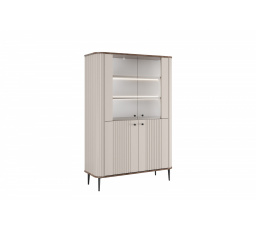 VESPER VITRÍNA 103 4D - kašmír mdf / orech / čierne nohy
