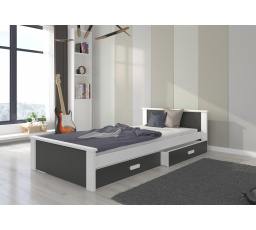 Posteľ ALDEX 180x80 Biela+Uhlíková
