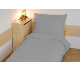 Obliečky bavlna UNI 140x200, 70x90cm svetlosivá nitkový gombík