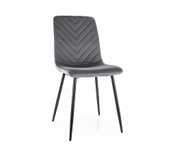Jedálenská stolička DAREN VELVET, Sivý Bluvel 14/Čierna