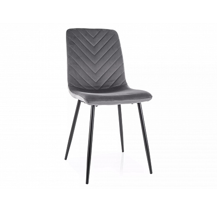 Jedálenská stolička DAREN VELVET, Sivý Bluvel 14/Čierna