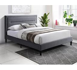 Posteľ MALAGA VELVET, 160x200 cm, Sivý Bluvel 14/Čierna