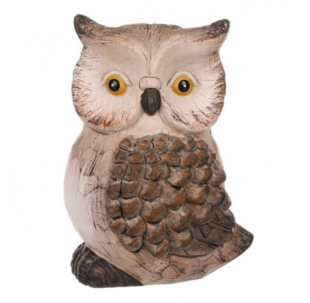 Sova - keramická figurka, barva hnědá