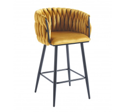 Barová stolička H7-FX, curry / čierna, skladem 1 ks