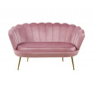 Sofa SF1-FXJG zamatová ružová, nohy zlaté