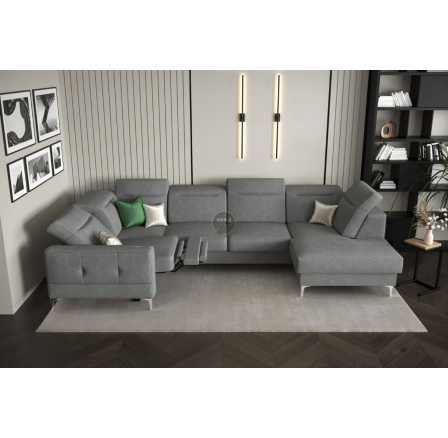 Rohová sedacia súprava MALIBU MAX II s funkciou spania a relaxácie 180x350x182 cm - sivá, ľavá strana Rohová sedacia súprava MALIBU MAX II s funkciou spania a relaxácie 180x350x182 cm - sivá, ľavá strana