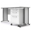 Písací stôl OFFICE 403/437, Biela/Silver grey