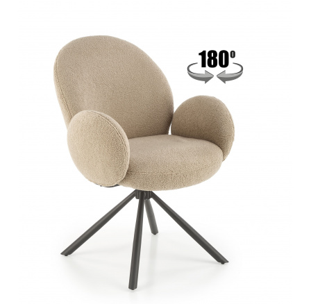 Jedálenská otočná stolička K498, Cappuccino/Čierna