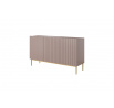 Komoda Nicole 150 cm - staroružová MDF / zlaté nohy