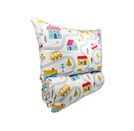 Bavlnené detské obliečky 140x200, 70x90cm Mestečko