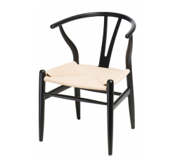 Krzesło Wicker Naturalne Czarny inspirow ane Wishbone
