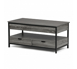 Konferenční stolek se zvedací deskou 100x50x48cm, mdf, šedý dub, CT-I1201 GREY