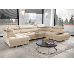Rohová sedacia súprava GALAXY MAX II s funkciou spania 210x350x165 - béžová, pravá