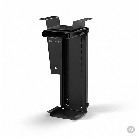 Držiak na počítač pod stôl, nastaviteľný, kovový, čierny: PC HOLDER