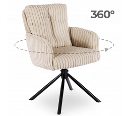 Otočná stolička do obývacej izby JUNE Béžová menčestrová