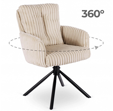 Otočná stolička do obývacej izby JUNE Béžová menčestrová