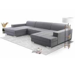 Rohová sedacia súprava v tvare U Miriam svetlo sivá