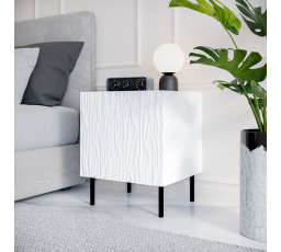 Nočný stolík JUNGLE, biela matná/biela matná