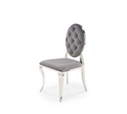 Jedálenská stolička K555, sivá/nerezová oceľ