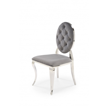 Jedálenská stolička K555, sivá/nerezová oceľ