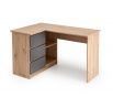 Písací stôl BEGA, Dub Artisan/Grafitový UNI