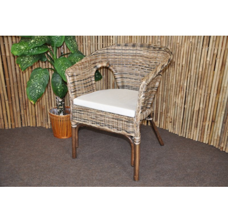 Ratanové kreslo Fabion wicker mix biely vankúš Ratanové kreslo Fabion wicker mix biely vankúš