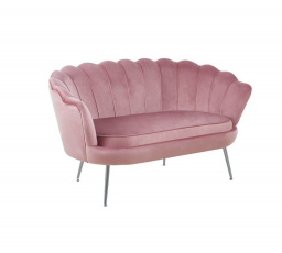 Sofa SF1-FXJG zamatová ružová, nohy strieborné