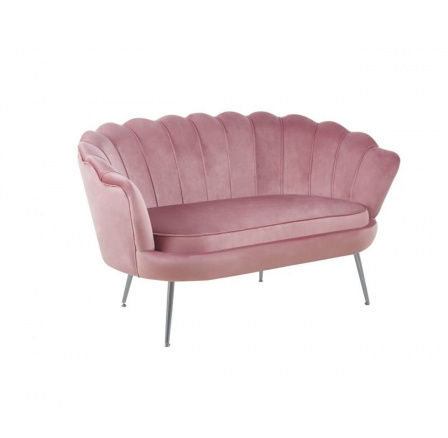 Sofa SF1-FXJG zamatová ružová, nohy strieborné