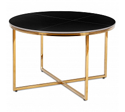 Keramický Stolík MARINE Čierny Mramor Mat/Zlatý