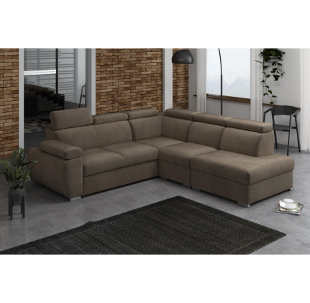 Rohová sedacia súprava Bodie II pravá hnedá