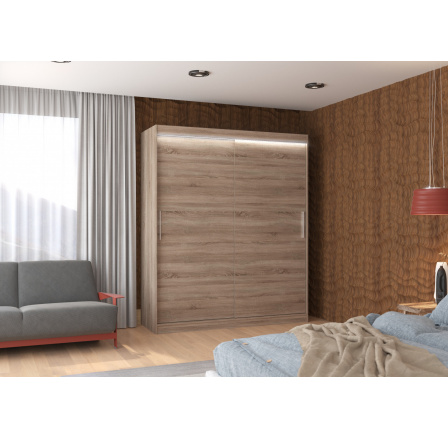 Posuvná skriňa s LED osvetlením LINCOLN 180 Truffle+Truffle Posuvná skriňa s LED osvetlením LINCOLN 180 Truffle+Truffle