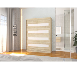 Posuvná skriňa s lacobelom MARTINEZ 150 Sonoma+White Lacobel