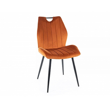 Jedálenská stolička ARCO VELVET, škoricový Bluvel 4215/čierny mat