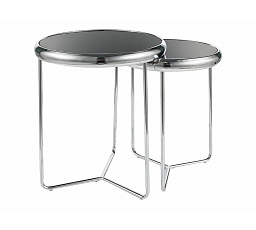 Konferenčný stôl SCARLET II set 2 stolov, Čierna/Chróm