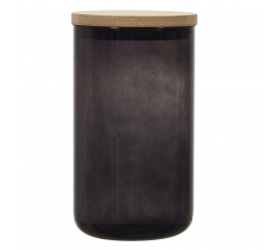 Sklenená nádoba s vekom 1l čierna